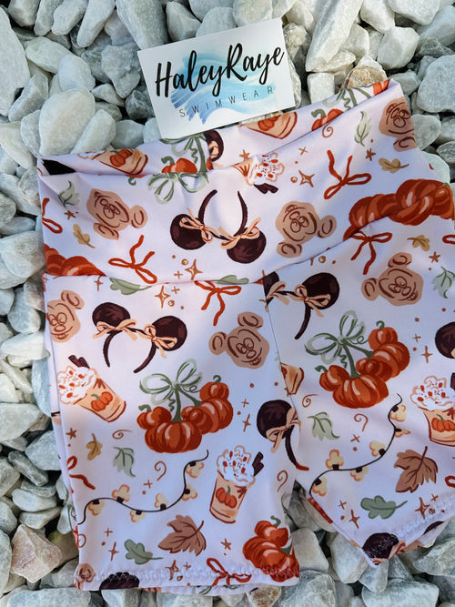 GIRLS BIKE SHORTS: PUMPKIN SPICE