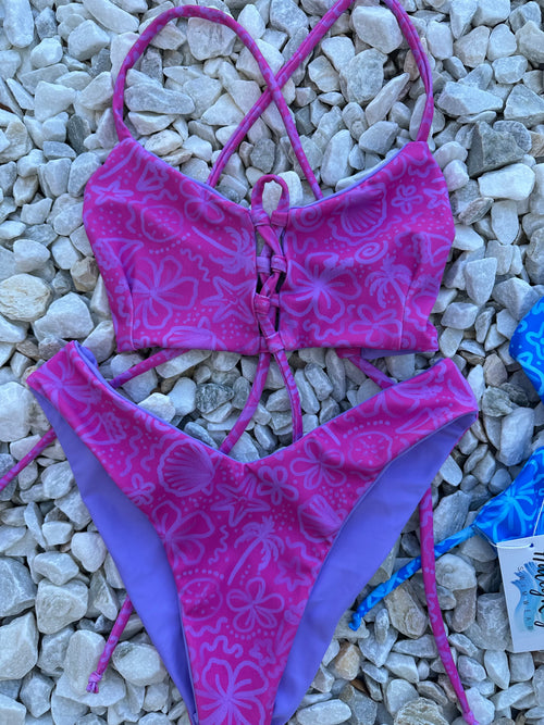 PURPLE SEASHORE PRINT -SELECT BOTTOM STYLE-
