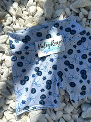 GIRLS BIKE SHORTS: BLUEBERRY PICKING